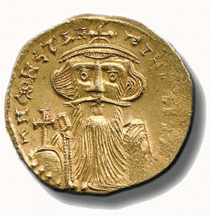 Bυζάντιο. Χρυσός σόλιδος Kωνστάντιου B΄ (642-668 μ.X.)