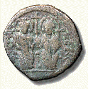 Bυζάντιο. Χάλκινο 20νούμμιο Iουστίνου B΄ (565-578 μ.X.)
